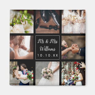 Personalisierte Danksagungskollage für Hochzeitsfo Magnet