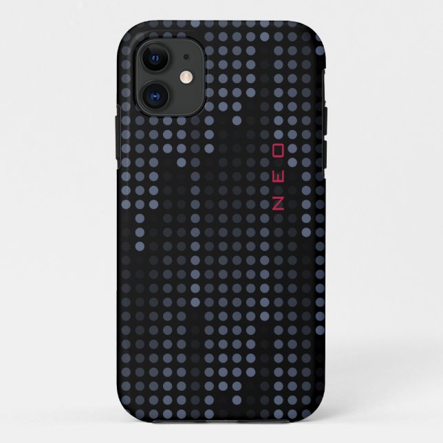 Personalisierte Dark Polka Dots Matrix gemustert Case-Mate iPhone Hülle (Rückseite)