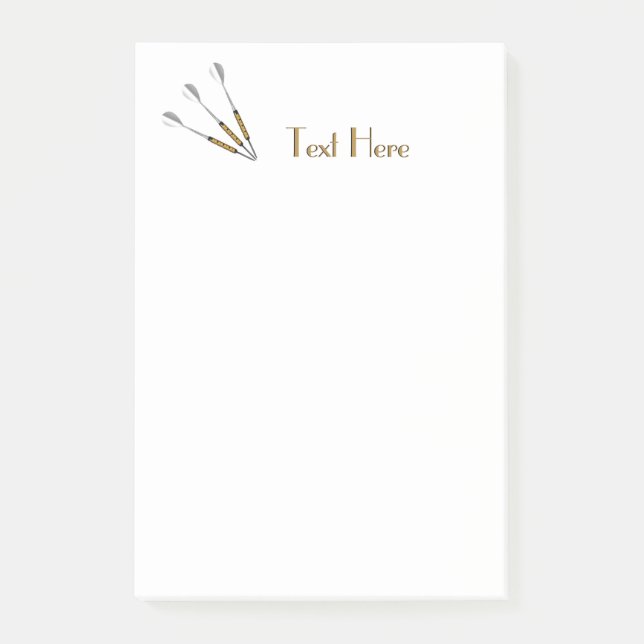 Personalisierte Darts/Monogramm Post-it Klebezettel (Vorderseite)
