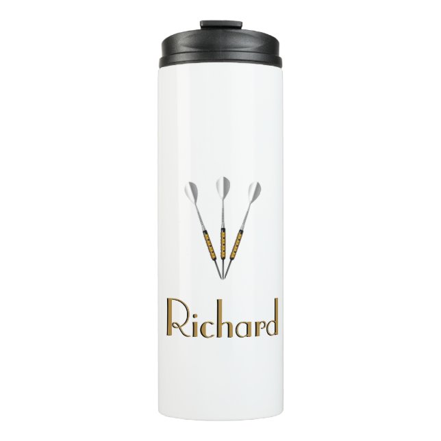 Personalisierte Darts/Monogramm Thermosbecher (Vorderseite)