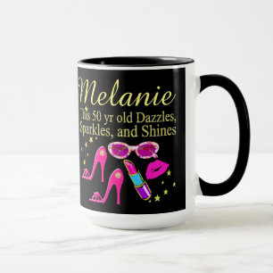 PERSONALISIERTE DAZZLING DIVA 50. GEBURTSTAG-TASSE TASSE
