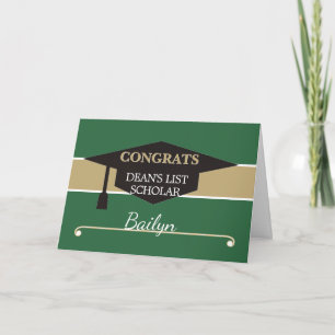 Personalisierte DEAN'S LIST Stipendiat*innen-Gratu Karte