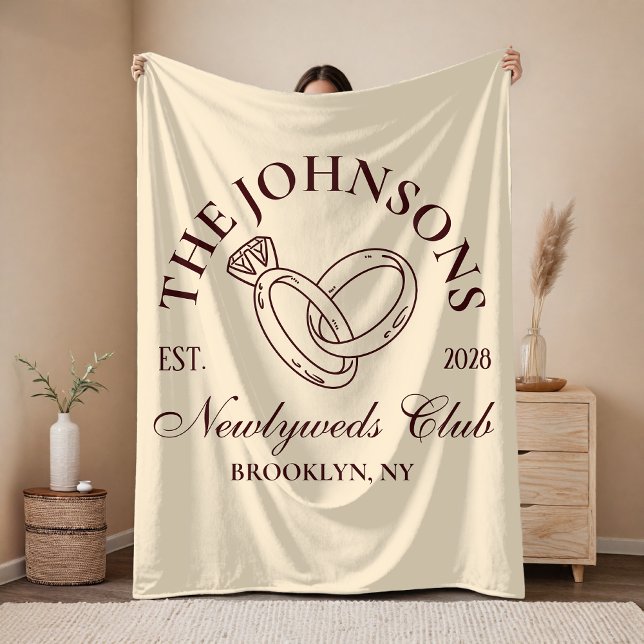 Personalisierte Decke für das Hochzeitspaar als Ho (Custom Newlyweds Club Blanket – Custom Honeymoon Gift for Couples, Mr & Mrs Custom Anniversary Gift)