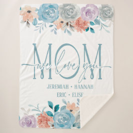 Personalisierte Decke für die Mama mit Blume aus R Sherpadecke