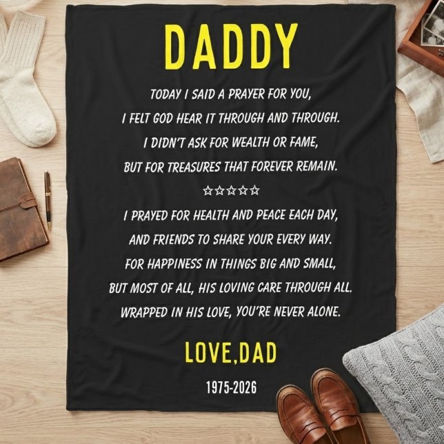 Personalisierte Decke für Papa | Individueller Vat (Personalized Best Father’s Day | Custom daddy Fleece Blanket)