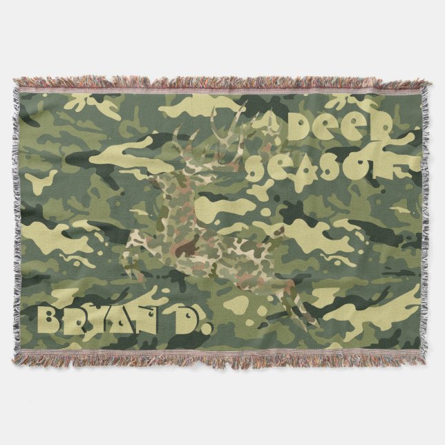 Personalisierte "DEER Season" Camouflage Blanket Decke (Vorderseite)