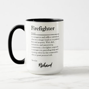 Personalisierte Definition der Feuerwehrmann-Würdi Tasse