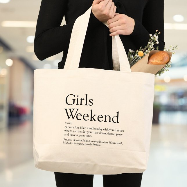 Personalisierte Definition von Girls Weekend Jumbo Stoffbeutel (Girls Weekend Personalized Definition Large Tote Bag)