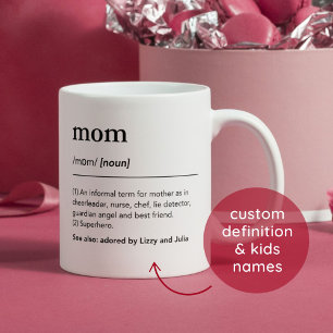 Personalisierte Definition von Mama-Wörterbuch Kaffeetasse