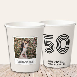 Personalisierte Dekor-Party-Cups zum 50. Jahrestag Pappbecher