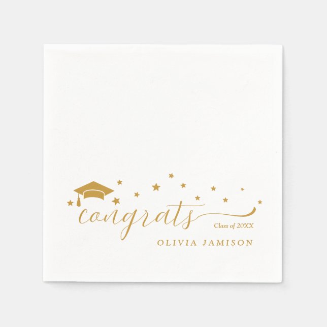 Personalisierte Dekoration der Graduationspartei 2 Serviette (Vorderseite)