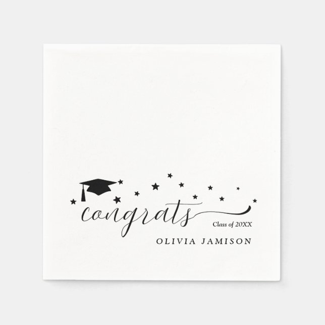 Personalisierte Dekoration der Graduationspartei 2 Serviette (Vorderseite)