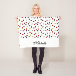 Personalisierte dekorative Frühlingsblumen weiß Fleecedecke