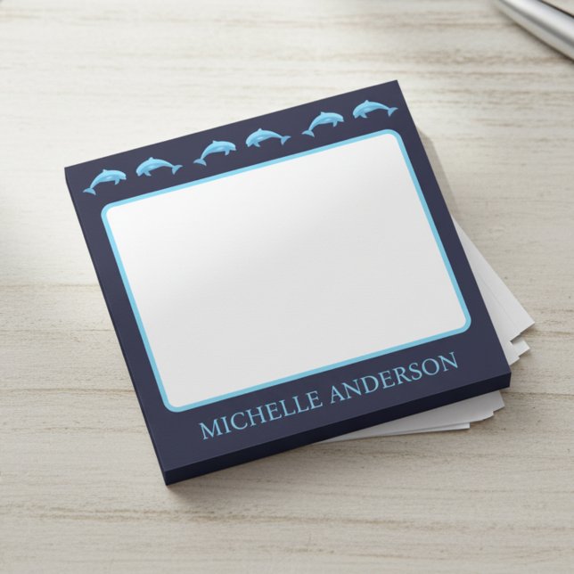 Personalisierte Delfin-Post-it-Notizen mit Namen Post-it Klebezettel (Custom name post-it notes for dolphin lovers.)