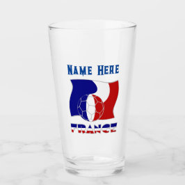 Personalisierte der französischen Fußball-Flagge Glas