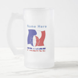 Personalisierte der französischen Fußball-Flagge Mattglas Bierglas
