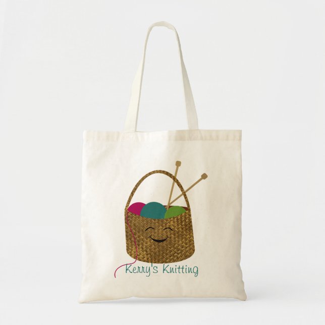 Personalisierte der Korb-Tasche des glücklichen Tragetasche (Vorne)
