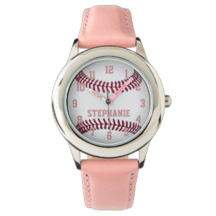 Personalisierte der Softball-Uhr des Mädchens Armbanduhr
