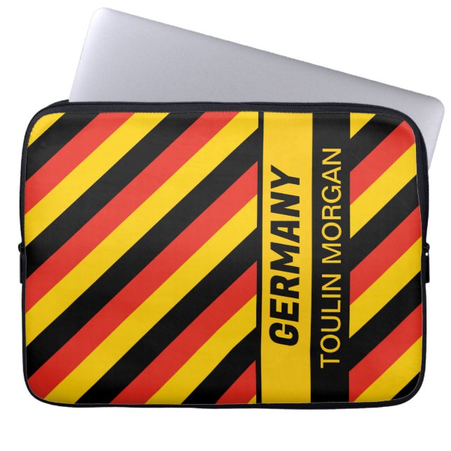 Personalisierte deutsche Flagge Laptopschutzhülle (Vorderseite)