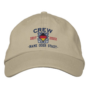 Personalisierte deutsche Flagge nautische Crew Bestickte Baseballkappe