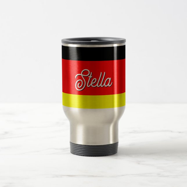 Personalisierte deutsche Flagge Reisebecher (Mittel)