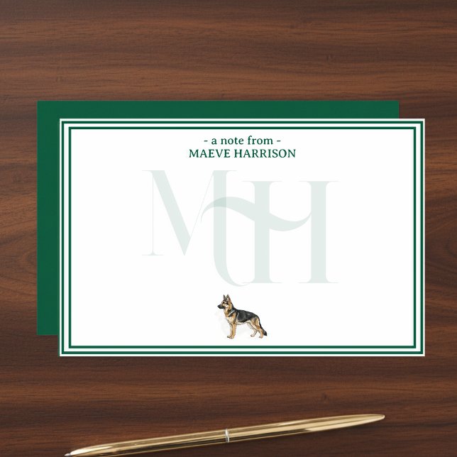 Personalisierte deutsche Hirtennotiz Briefpapier (Gift custom stationery to the dog lover in your life! )