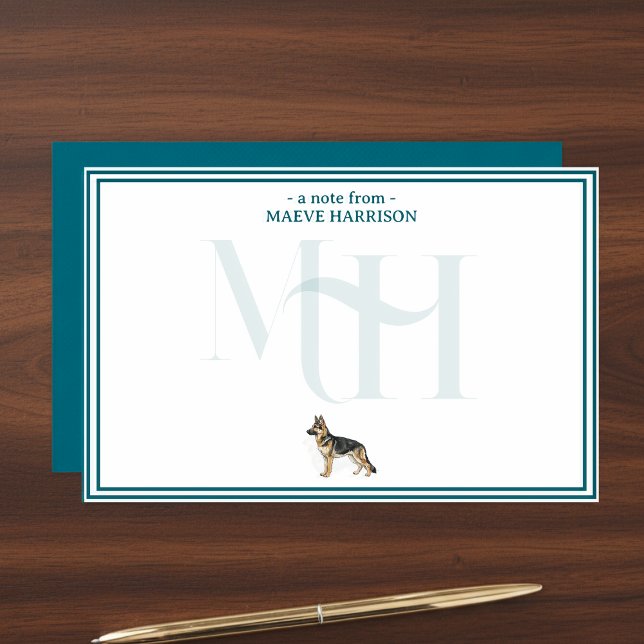 Personalisierte deutsche Hirtennotiz Briefpapier (Gift custom stationery to the dog lover in your life! )