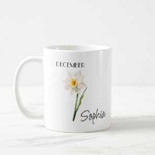 Personalisierte Dezember-Blumen-Kaffeetasse Kaffeetasse