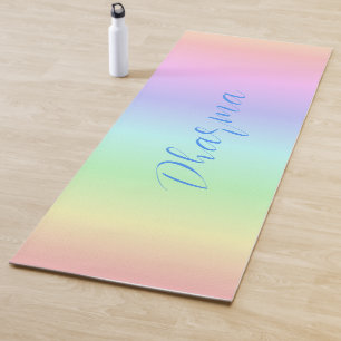 Personalisierte Dharma Bright Rainbow Colors Pink Yogamatte