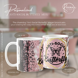 Personalisierte Die Anti-Soziale Butterfly Keramik Kaffeetasse