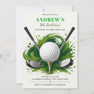 Personalisierte digitale Golf-Geburtstags-Einladun Einladung