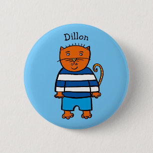 Personalisierte Dillon die Katze Button
