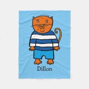 Personalisierte Dillon die Katze Fleecedecke