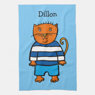 Personalisierte Dillon die Katze Geschirrtuch