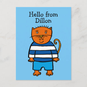 Personalisierte Dillon die Katze Postkarte
