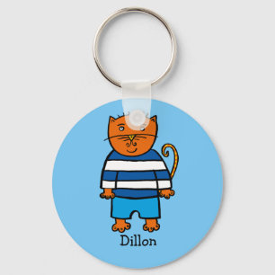 Personalisierte Dillon die Katze Schlüsselanhänger