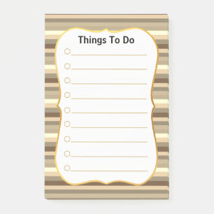 Personalisierte Dinge auf beigem Streifen Post-it Klebezettel