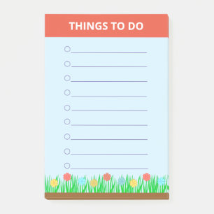 Personalisierte Dinge, die zu tun sind - Blumen &  Post-it Klebezettel