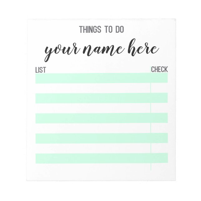 Personalisierte Dinge zum Ausführen von Notepad Notizblock (Vorderseite)