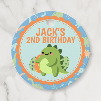 Personalisierte Dinosaur Geburtstagsparty Feigwart Geschenkanhänger