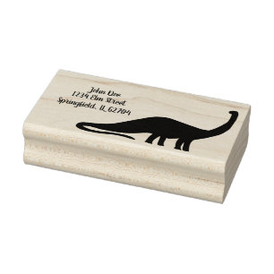 Personalisierte Dinosaurier-Adresse Briefmarke - B Gummistempel