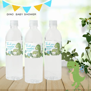 Personalisierte Dinosaurier-Baby-Party Wasserflaschenetikett