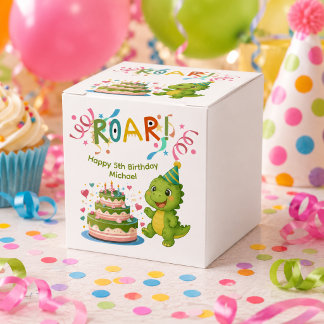 Personalisierte Dinosaurier-Geschenkbox zum 5. Geb Geschenkschachtel