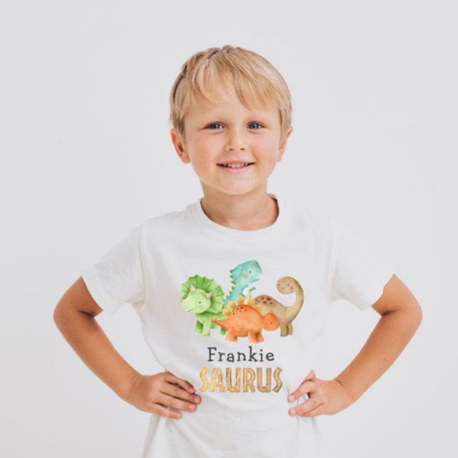 Personalisierte Dinosaurier Kinderdusche Baby T-shirt (Von Creator hochgeladen)