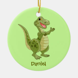 Personalisierte Dinosaurier-Ornament Keramik Ornament