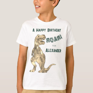 Personalisierte Dinosaurier T-Rex Geburtstagsfeier T-Shirt