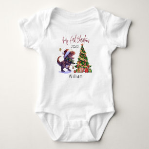 Personalisierte Dinosaurier Weihnachten Weihnachte Baby Strampler