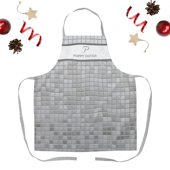 Personalisierte diskothematische Schürze mit Monog (Personalized Disco-Themed Apron with Monogram)