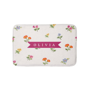 Personalisierte Ditsy Floral Cottagecore Wildblume Badematte