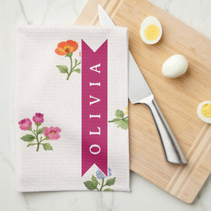 Personalisierte Ditsy Floral Cottagecore Wildblume Geschirrtuch